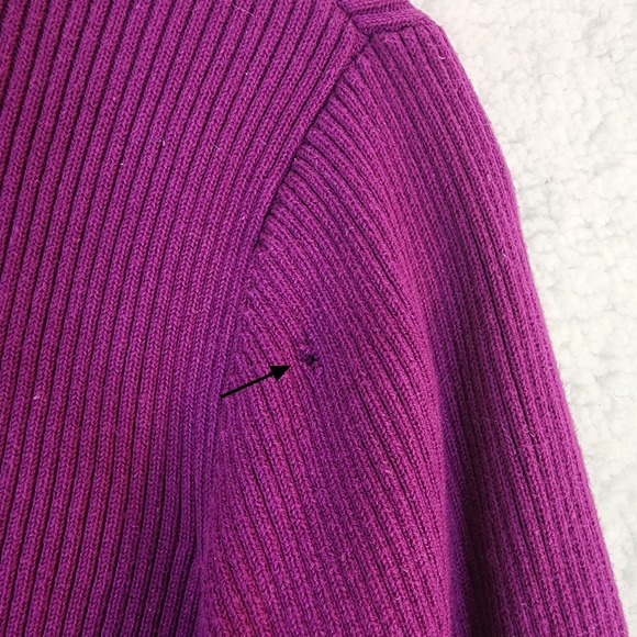 Lauren Ralph Lauren Women Sz L Purple Ribbed Turtleneck Sweater Old Money Preppy - Picture 5 of 9